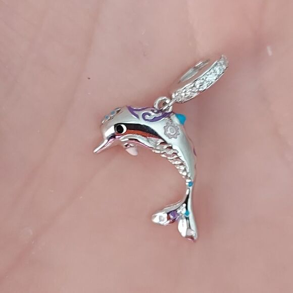 925 Silver Dolphin Nautical Charm - Picture 2 of 12